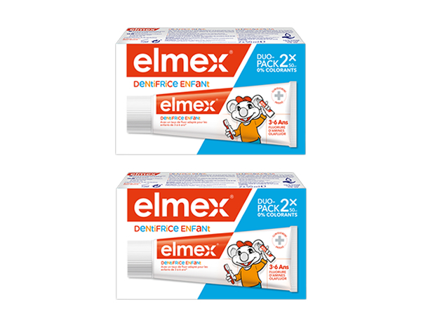 image Elmex® Dentifrice Enfant Lot de 2 tubes de 50 ml
